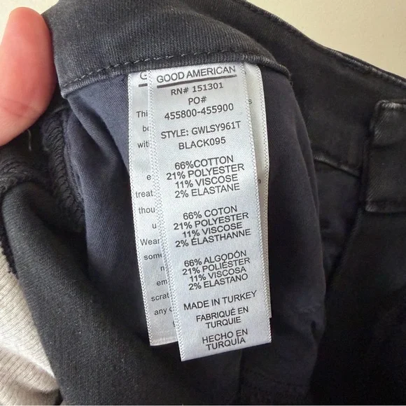 Good American | Good Waist Long Slit Outseam Skinny Jeans Black 12/31 NWT - Picture 10 of 10